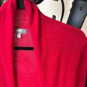 Neiman Marcus Cashmere Wrap Red Cardigan